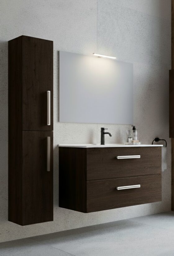 Mueble de baño dos cajones suspendido