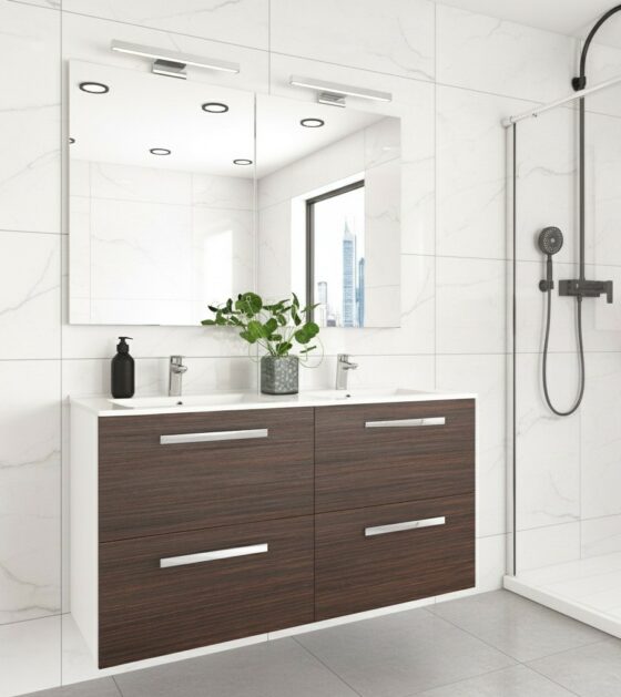 mueble de baño suspendido de 4 cajones