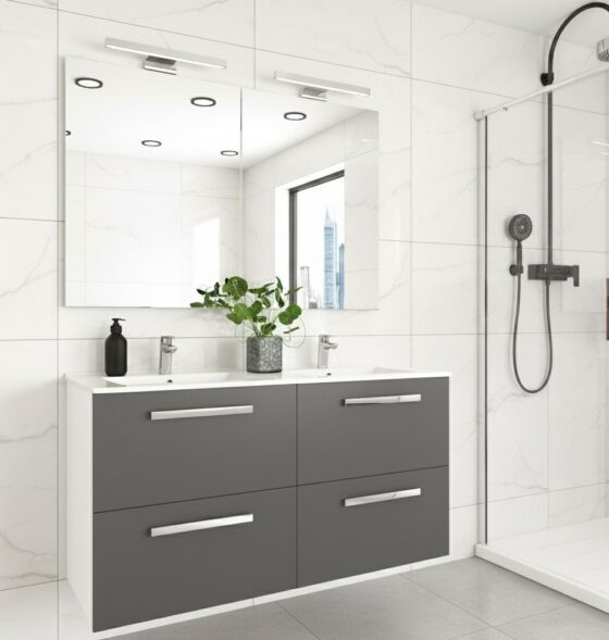 mueble de baño suspendido de 4 cajones