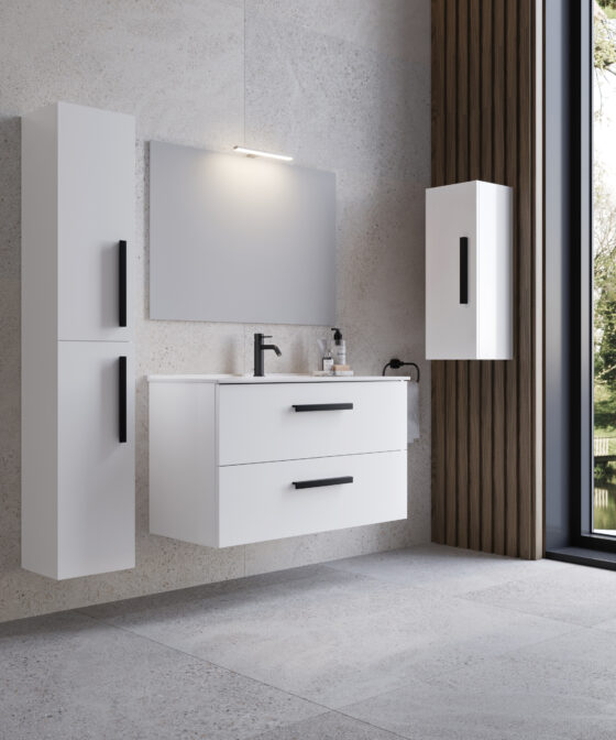 Mueble de baño dos cajones suspendido