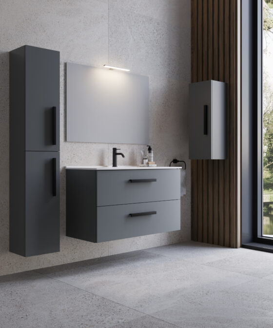 Mueble de baño suspendido plus color gris