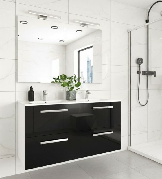 mueble de baño suspendido de 4 cajones