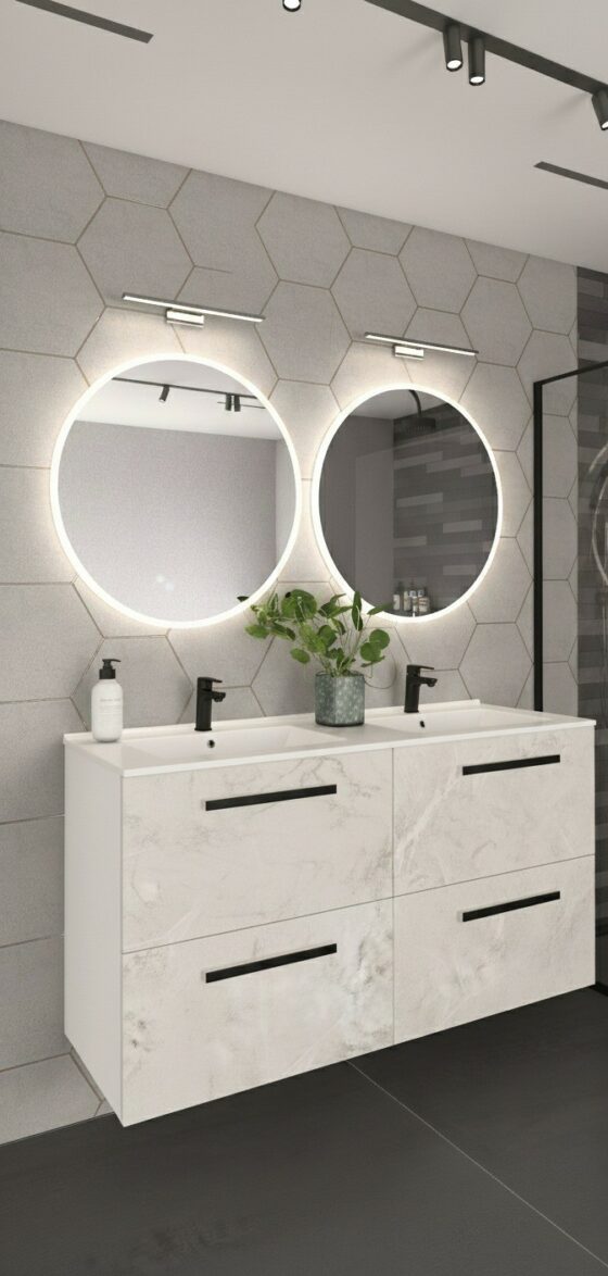 mueble de baño suspendido de 4 cajones