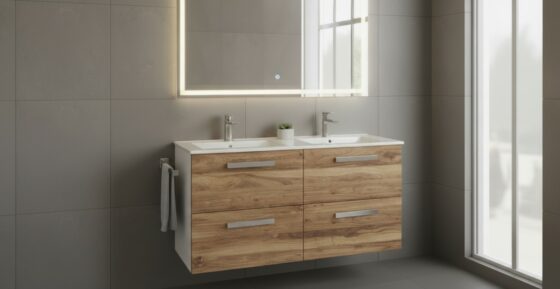 Mueble de baño de 120 x 46 dos seno
