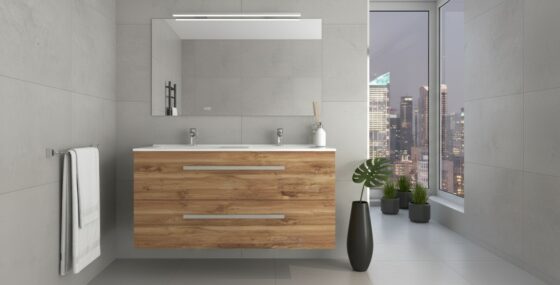 Mueble de baño colgado o suspendido de 120 con 2 y cuatro cajones