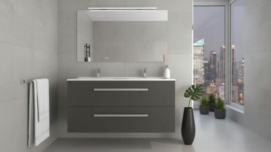 Mueble de baño de 120 con dos cajones agrandes supendido