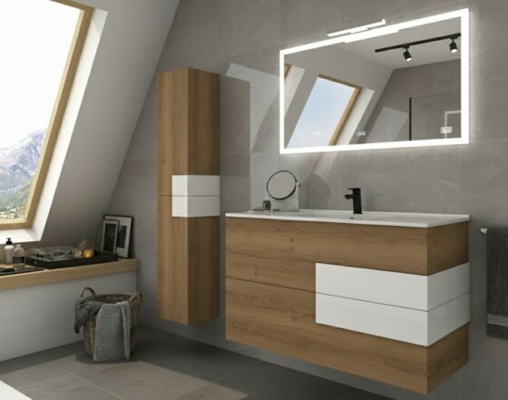 Mueble para el baño elegante colgado o con patas