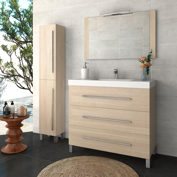 Mueble de baño con patas 80 cm. + Espejo