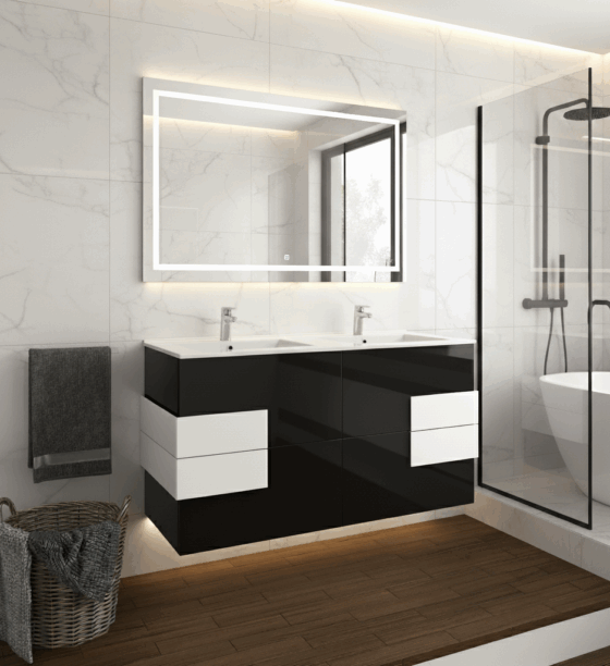 Mueble de baño moderno y suspendido de cuatro cajones modelos soria