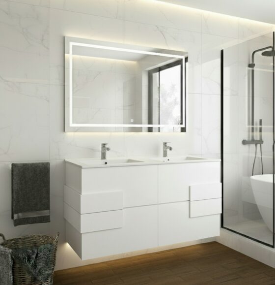 Mueble de baño suspendido moderno y elegante de 4 cajones modelo Soria