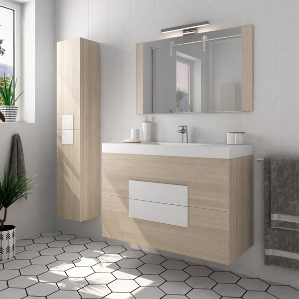 Mueble de baño para colgar Cuadra, moderno y elegante.