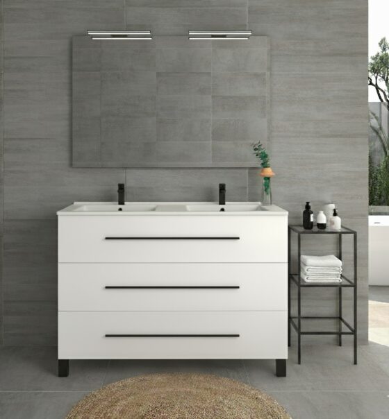 Mueble de baño con patas elegante y con capacidad