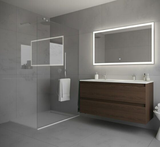 Mueble de baño suspendido y moderno de 120 x 46 doble seno o un seno