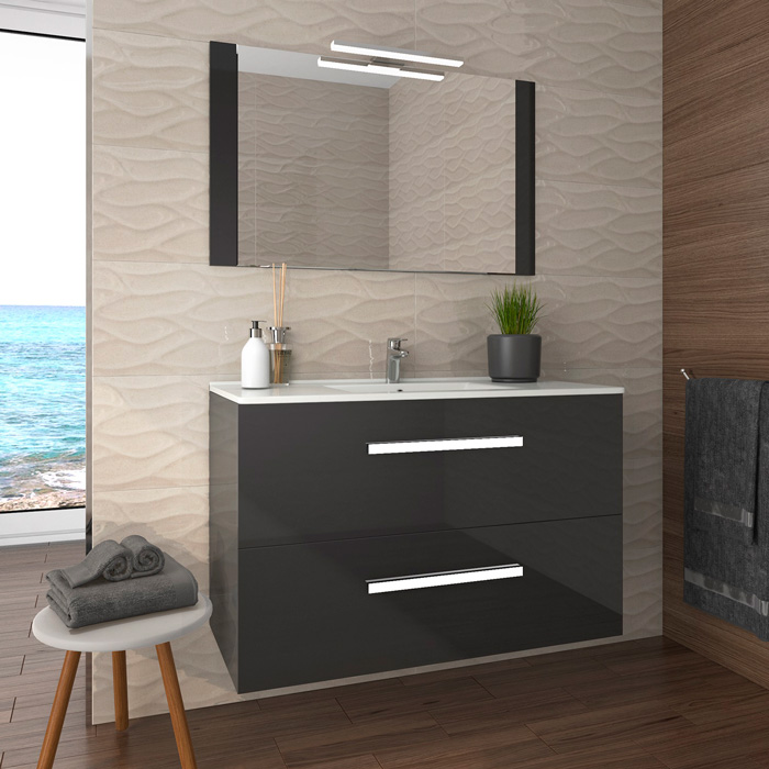 Mueble de baño modelo Plus de líneas rectas.