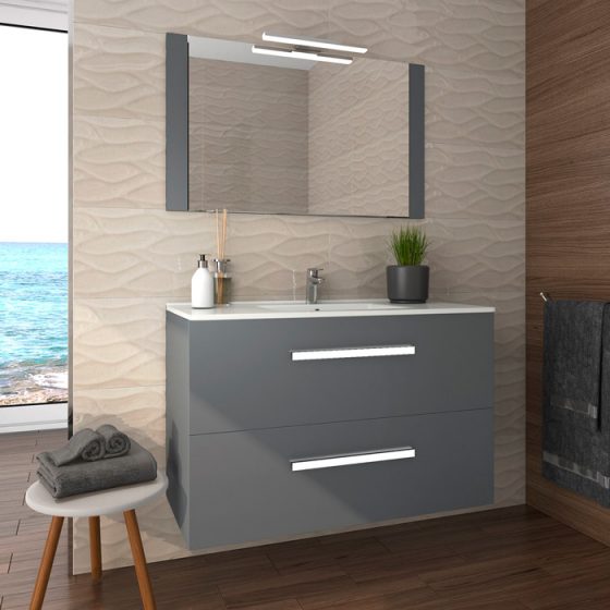 Mueble baño plus gris