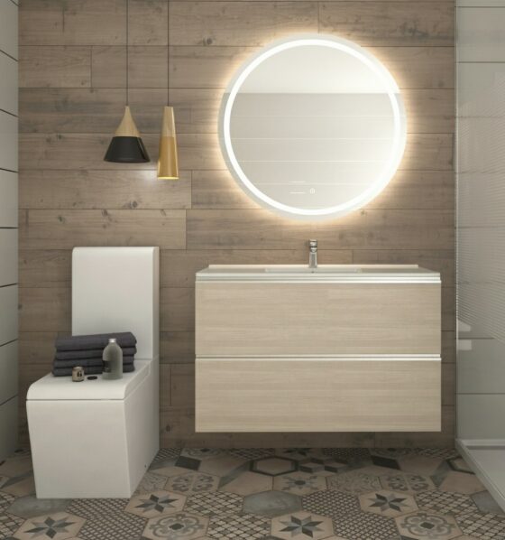 Mueble de baño de gran capacidad cajones y suspendido