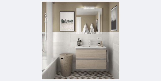 Mueble para el baño colgado de dos cajones