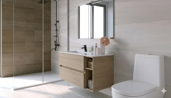 Mueble de baño suspendido de dos cajones autofrenados