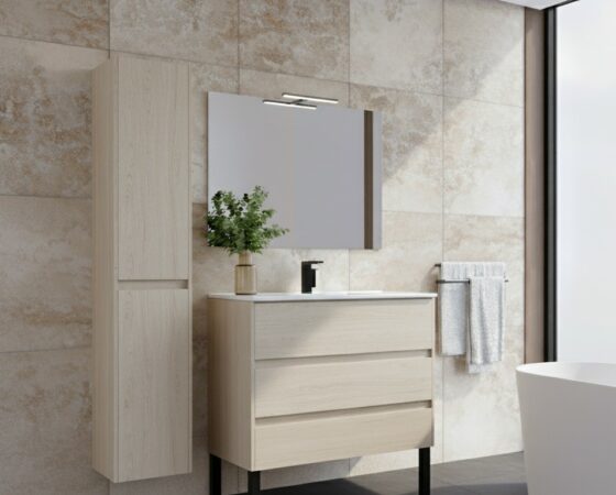 Mueble de baño 3 cajones con patas de facil instalacion