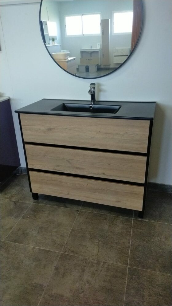 Mueble de baño Neón con lavabo negro