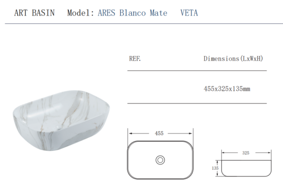 Lavabo sobre encimera ares