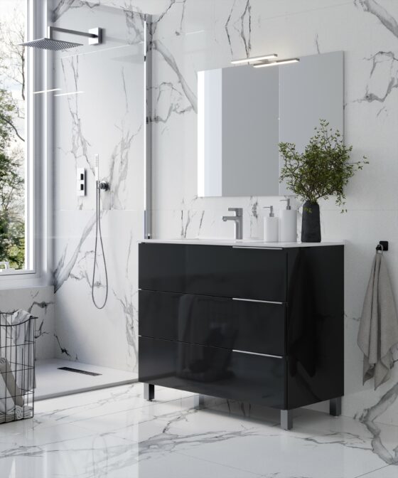 mueble de baño de 3 cajones con patas