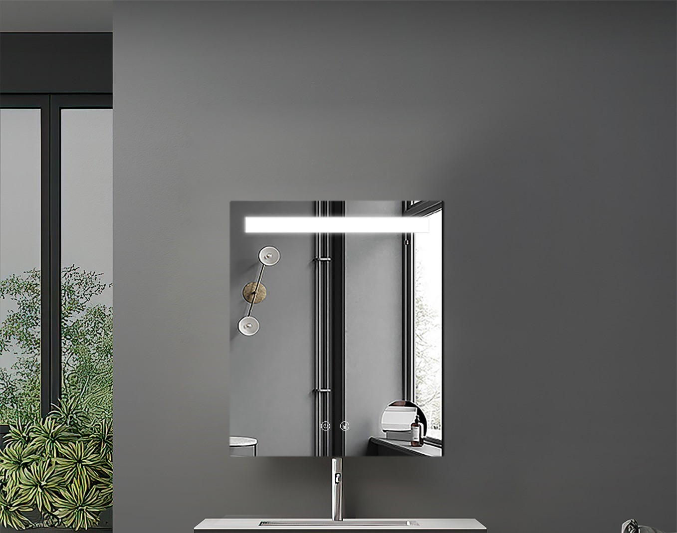 Espejo Rectangular led Line 1 Espejo Rectangular LED Superior con Touch y Antivaho